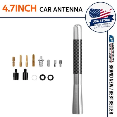 Short 4.7INCH Silver AM/FM ANTENNA - FIT For: 2006-2024 Chevrolet Silverado 1500 - Image 1 of 4