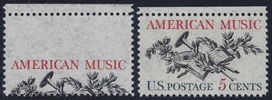 1252b - Blue Missing Error / EFO "American Music" Mint NH Cat $500 - Picture 1 of 1