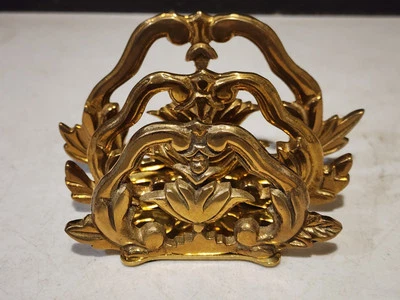 Vintage Crowning Touch Brass Letter Holder Ornate 2 Slot - Image 1 of 4