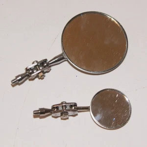 2x kleine verstellbare Spiegel mit Gewinde aus Metall 5 cm und 3 cm - Bild 1 von 5