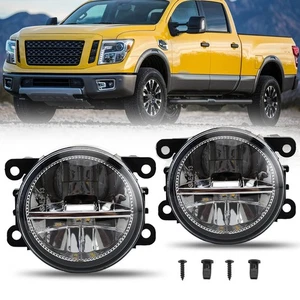 PAIR Front Bumper Fog Lights Lamps W/ Bulbs For Nissan Titan 2016 2017 2018 2019 - Picture 1 of 21