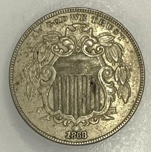 1868 SHIELD NICKEL - Picture 1 of 2