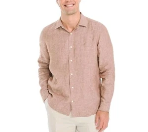 New Casual Button Downs Nautica Linen Shirt XL Coconit Shell Color Long Sleeves - Picture 1 of 12