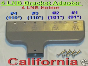 DirecTV LNB Bracket Adapter Quad 4 Dish LNBF Multi Yoke Holder FTA Mounts 4 DSS - Picture 1 of 7
