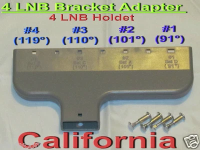 DirecTV LNB Bracket Adapter Quad 4 Dish LNBF Multi Yoke Holder FTA Mounts 4 DSS  - Image 1 of 4