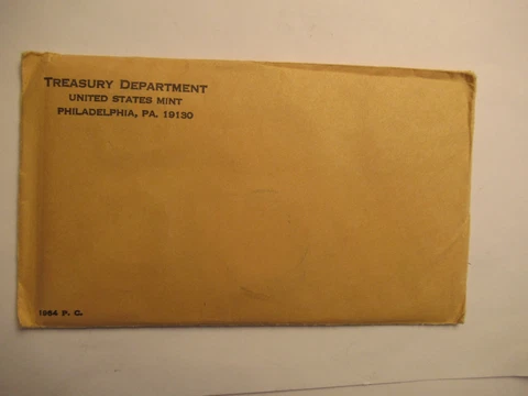 1964 US Mint Silver Proof Set, 5 coins, US mint pkg #2 Cover