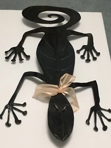 Lrg Signed Gecko Lizard Wall Art Decor Metal Hanging Indoor Outdoor 27'' - Picture 1 of 8