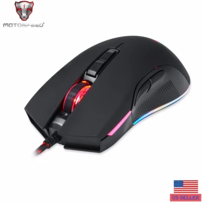 Motospeed V70 Wired Optical Gaming Mouse 12000 dpi + RGB Backlit LED | US Seller - Image 1 of 4