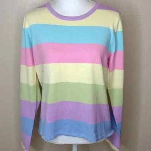 Chadwick's pastell gestreifter Pullover - L - NEU - Bild 1 von 5