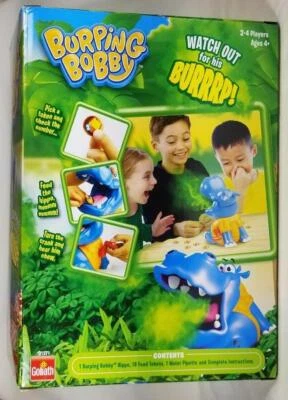 BURPING BOBBY Hippo Game by Goliath 2-4 Players Fun Ages 4+ Watch Out For Burps! - Image 1 of 4
