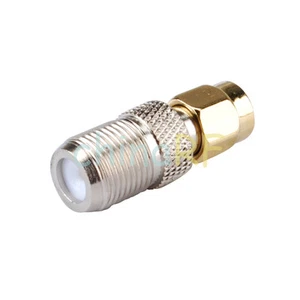 Adapter SMA-F RP-SMA Plug female pin to F Jack Female straight RF Coax Connector - Picture 1 of 3