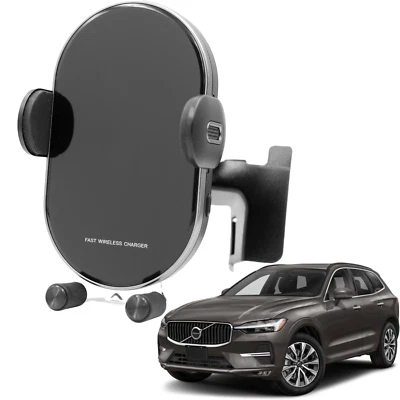 Porta Cellulare Supporto da Auto con Ricarica Wireless per VOLVO XC60 2017-2025 - Immagine 1 di 4