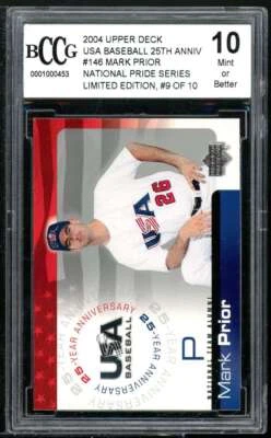 Mark Prior Card 2004 Upper Deck USA Baseball NP #146 BGS BCCG 10 - Image 1 of 2