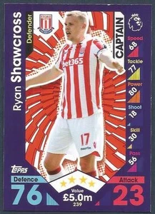 TOPPS MATCH ATTAX 2016-17 #239-STOKE CITY-RYAN SHAWCROSS - Imagen 1 de 1