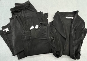 Chicos Travelers 5 Piece Set Black Cardigan Mini Dress Pants Top Tanks Stretch - Picture 1 of 21