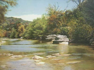 Larry Dyke Crystal Passage Forest River ART Print - Picture 1 of 1