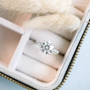 Solid 950 Platinum Wedding Band 1.90 Ct Round Cut IGI Lab Created Diamond Ring - Picture 1 of 12