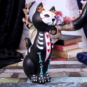 Nemesis Now SUGAR PUSS Day Of The Dead Cat Figurine Gothic Witchcraft Vamp - Picture 1 of 7