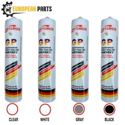 OPTIMUS Sigillante Silicone Impermeabile Bagno Cucina Trasparente Bianco Nero Grigio 280ml