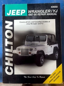 Jeep Wrangler/YJ 1987-95 Chilton manual de reparación 40650 - Imagen 1 de 4