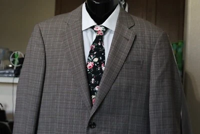 Chaqueta de hombre Emporio Armani ajuste regular marrón y negra a cuadros L (40R) 100 % lana Foto 1 de 4