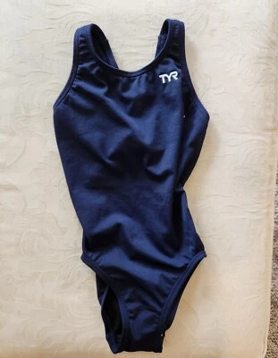 TYR Girls Swimwear SIZE 22 Navy Performance Durafast Max Fit NWOT - Image 1 of 4