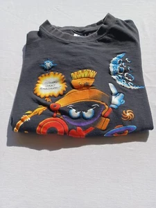 Camiseta De Colección ETIQUETA EE. UU. 1992 Marvin El Marciano Desteñida Negra Talla XL Sentirse Suerte Terrícola? - Imagen 1 de 14