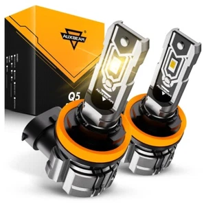 AUXBEAM H11 H16 LED Fog Light Bulbs Lamp Wireless 3000K Golden Yellow CANBUS 1:1 - Picture 1 of 12