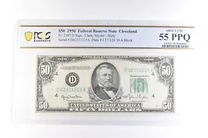 1950 $50 Cleveland OH FRN Fr#2107-D Mule About Unc 55 PPQ PCGS *6087 - Picture 1 of 3