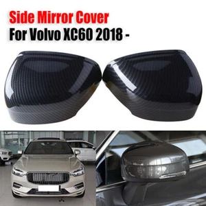 Cubierta de espejo retrovisor de puerta lateral de fibra de carbono para Volvo XC60 2018-2021 2 PIEZAS - Imagen 1 de 8