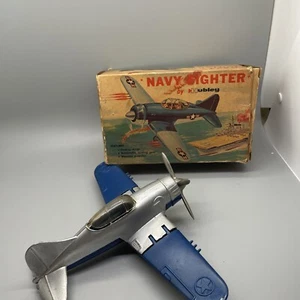 Vintage Hubley Scale Model Kiddie Toy Navy Fighter Airplane #467With Original Bx - Picture 1 of 9