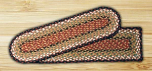 BRAIDED JUTE STAIR TREAD SETS. OVAL OR RECTANGLE. BURGUNDY/MUSTARD - Picture 1 of 1