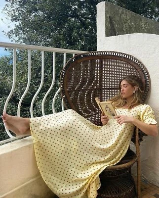 全新带标签 FAITHFULL THE BRAND Linnie 花卉迷笛黄色连衣裙 S(US4),M(US6)189 美元 — 第 1/4 张图片