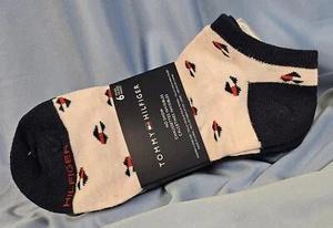 Tommy Hilfiger 6 Pk Calcetines No-Show Mujer Rosa con Corazones y Sólido Azul Marino Blanco Gris - Imagen 1 de 9