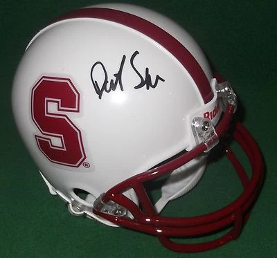 David Shaw Signed Auto Stanford Cardinal Mini Helmet JSA COA - Image 1 of 2