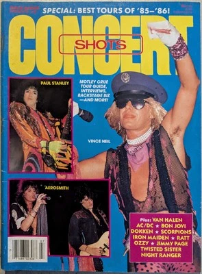 Rock Scene Magazine Concert Shots July 1986 Motley Crue, KISS, Aerosmith, #7 Foto 1 de 4