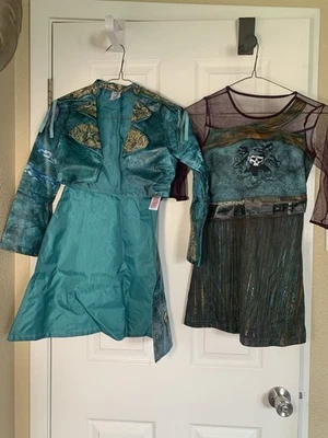 Disney Store Descendants Uma Faux Leather Jacket & Dress 7/8 Halloween Costume - Image 1 of 4