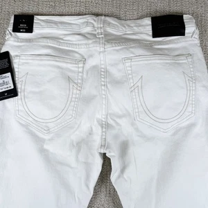 NWT True Religion Men’s 33x33 Rocco Relaxed Skinny Optic White Denim Jeans - Picture 1 of 13