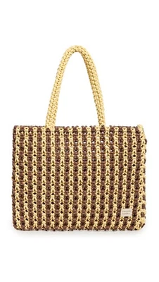 Bolso de Mano Mujer Celia Anudado, Marrón/Mantequilla, Talla Única Foto 1 de 4