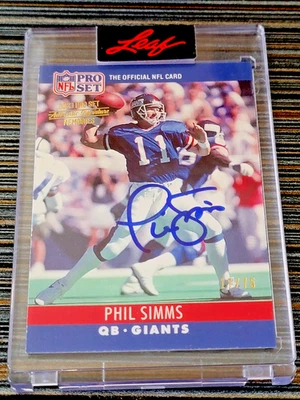 2023 Leaf Memories Encased 1990 Pro Set NY Giants PHIL SIMMS Buyback Auto #17/75 - Image 1 of 2