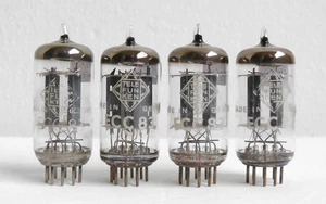 4 TESTED TUBES ECC83 12AX7 TELEFUNKEN RIBBED PLATES WITH 17MM LONG PLATES    - Picture 1 of 2