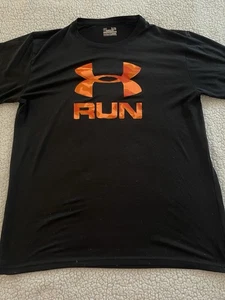 Under Armour Run Shirt HeatGear Men’s Size XL Short Sleeve Regular Fit - Picture 1 of 5