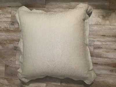 Ethan Allen Mint Green & white 26X26 set of 3 pillow covers - Image 1 of 4