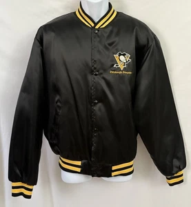 Vintage 90s Pittsburgh Penguins Swingster Satin Bomber Jacket Men’s L USA Made  - Picture 1 of 9