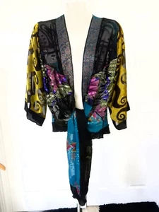 JR Collections One Size Open Drape Sheer Cardigan 100% Silk - Picture 1 of 7