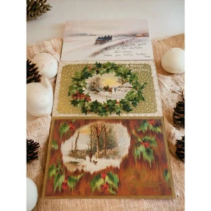Postcards Christmas Vintage Early 1900's Set of 3 - Picture 1 of 7