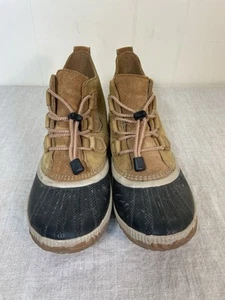 Sorel Out N About Waterproof Duck Boots Brown leather Lace Up snow Womens Sz 7 - Picture 1 of 6