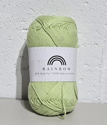 Hobbii Rainbow 8/4 Quality 100% Cotton Yarn - 1 Skein Color Light Green #75 - Image 1 of 3