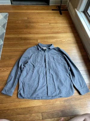 100% 棉厚衬衫,波士顿贸易商,灰色,柔软,XL — 第 1/4 张图片