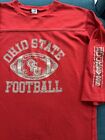 Vtg 80S Ohio State Football Buckeyes T Shirt 3/4 Sleeve Jersey Large Rare Gry